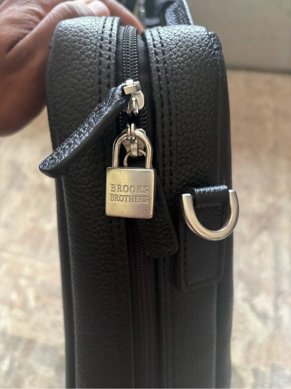 Brooks Brothers Black Leather Briefcase
